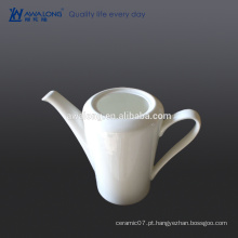 Glaze Bone China Eco-friendly em branco Branco fino pote de café de cerâmica